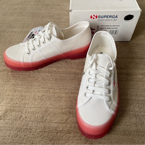 NWT Superga Pink Jellygum Alpina Lowtop - Picture 1 of 8